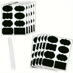 120pcs Black Self-adhesive Waterproof Erasable Blackboard Stickers Self-adhesive For Seasoning Jar Labels Bottle Stickers Office Labels