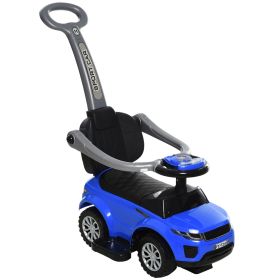 Blue 3 In 1 Ride on Push Cars for Toddlers with Horn Music Light Function