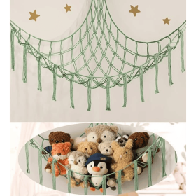 Stuffed Animal Storage Hammock or Net Corner - Large Toy Hammock Net for Stuffed Animals Room Decor - Cute Stuff Animal Organizer Plush Holder -