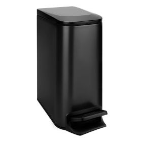 Trash Can with Lid Soft Close, Step Pedal, 6 Liter / 1.6 Gallon Stainless Steel Trash Bin, Small Garbage Cans for Bedroom, Office