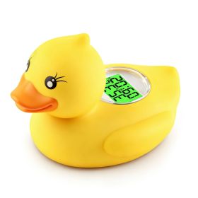 Baby Bath Thermometer - Smart Duck with Accurate Water Sensor, Dual Alarm & Timer - Infant Safety Bath Essentials for Newborn & Tub - Yellow