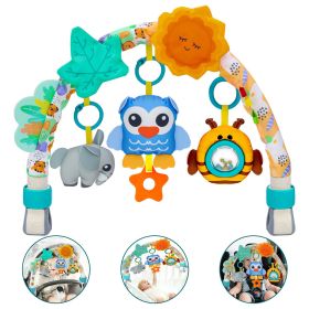 Baby Stroller Arch Toys, 3-in-1 Clip-On Play Bar with Rattles & Crib Accessories