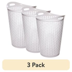 (3 pack) Wicker Flex Hamper, Arctic White, Adult storage