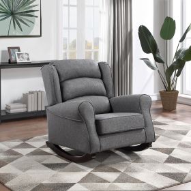 Grey Rocking Chair with Flared Arm