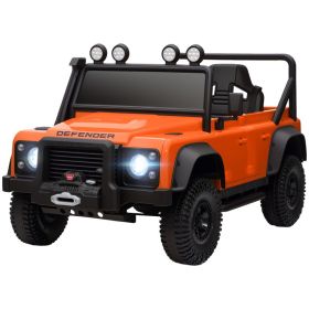 Land Rover Licensed Electric Car for Kids with Remote Control, Dual Motors, Spring Suspension, LED Lights, Orange (Option: Orange-1100x580x320 mm)