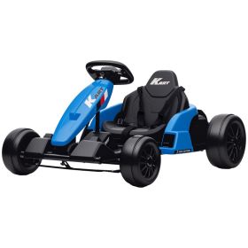 24V Electric Go Kart with Dual 150W Motors, Adjustable Seat & 11.2MPH High Speed, Slow Start, 5-Point Harness, Blue (Option: Blue-1160x580x320 mm)