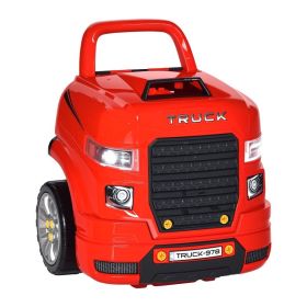 Mechanic Kids Truck Engine Toy Set, Car Service Play Set, Red (Option: Red-450x420x360 mm)