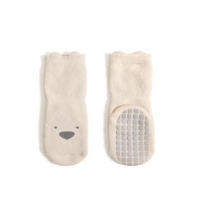 Combed Cotton Socks For Boys And Girls (Option: Beige puppy-L)
