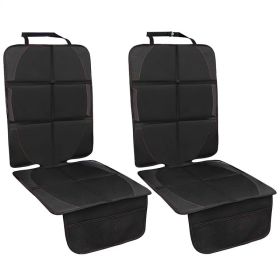 2 Packs Car Seat Protector Cushion Mat Pad With Thick Padding Protector For Child Baby Car Seat Mesh Pockets Non-slip (Option: Black)