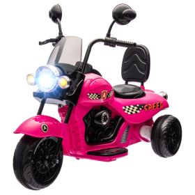 6V 3 Wheel Electric Motorcycle for Kids, Battery Powered Motorbike w/ Headlights, Music, Forward & Reverse, Pink (Option: Pink-870x500x490 mm)