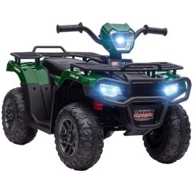 12V Electric Toy Car with Forward Backward Function, Music, LED Headlights, for Ages 3-5 Years, Green (Option: Green-830x520x290 mm)