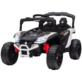 12V Kids Ride On Truck, Battery Powered Electric UTV Vehicle with Rear Suspension, Remote Control for 3-5 Years, White (Option: White-840x520x300 mm)