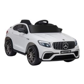 12V Toddler Ride On Car with Remote Control, Mercedes Benz AMG GLC63S Coupe, Electric Car with 2 Speed, MP3 Player, Light, Horn, Songs, Suspensio (Option: White-1160x620x380 mm)