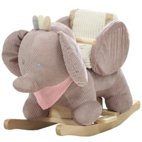 Baby Rocking Horse with Seat, Kids Ride On Toy with Realistic Elephant Sound and Safety Belt for 18 to 36 Months, Pink (Option: Brown-550x330x450 mm)