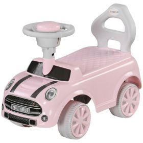 Foot to Floor Toddler Ride on Toy, Sliding Car w/ Horn, No Tip Anti-Over-Backwards System for 18-36 Months, Pink (Option: Pink-540x260x235 mm)