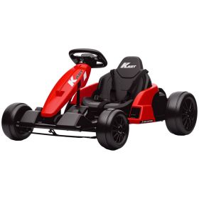 24V Electric Go Kart with Dual 150W Motors, Adjustable Seat & 11.2MPH High Speed, Slow Start, 5-Point Harness, Red (Option: Red-1160x580x320 mm)