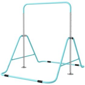 Folding Gymnastics Bar for Kids, Adjustable Height, Green (Option: Green-1080x360x130 mm)