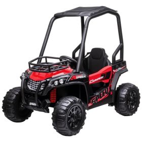 12V Kids UTV with Music, Lights, MP3/USB, Suspension System, Remote Control, Red (Option: Red-1100x620x450 mm)