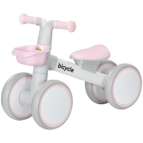 Balance Bike for Toddlers 1-3 Years with Adjustable Seat, Silent Wheels, No Pedal Bike, Pink (Option: Pink-430x185x235 mm)