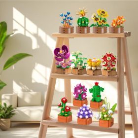 15 Pack Flowers Plants Mini Building Set-3.6MM Flower Succulents Botanical Block Toy For Home Office Decor, Easter Birthday Gifts For Adults Wome (Option: 1314pcs)