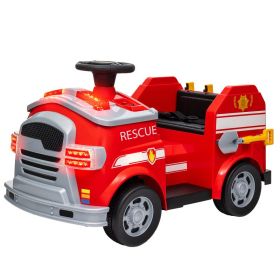 12V Ride on Fire Truck with Siren, Flashing Lights Fire Extinguisher, Soft Start, Horn Music, Red (Option: Red-840x485x390 mm)