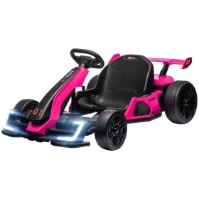 24V 7.5 MPH Electric Go Kart with Adjustable Seat, Slow Start, Pink (Option: Pink-1010x640x330 mm)