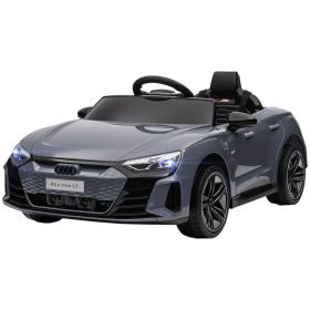 12V Licensed Audi RS E-tron GT Kids Ride on Car with Remote Control, Suspension, Horn, Music, Lights, Gray (Option: Gray-1050x550x260 mm)